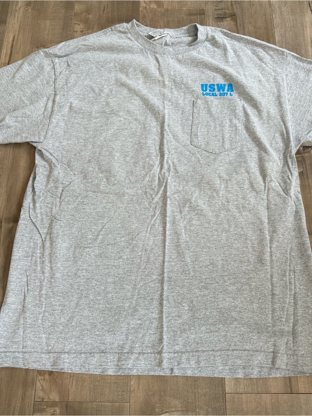 United Steel Works of America USWA Shirt USA Union Made XL Gray Patriotic - Picture 1 of 7